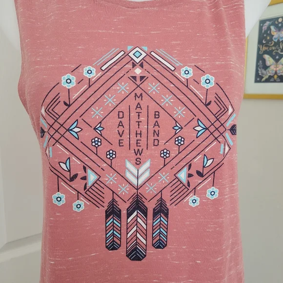 Dave Matthews Band 2018 Concert Tank Top S Aztec Print EUC Soft - Picture 2 of 9
